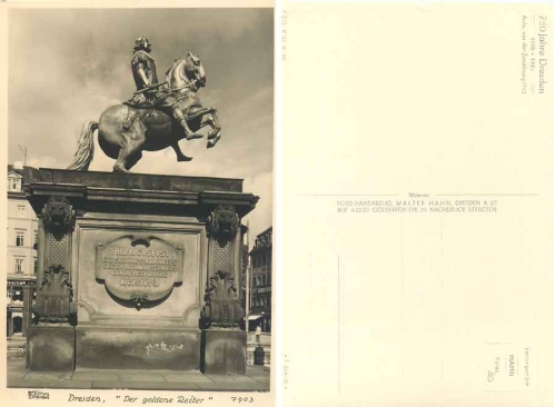 Dresden "The Golden Rider" 750 years Dresden *1956 Hahn-Foto7903