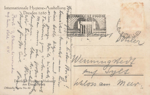 Dresden Internationale Hygiene Ausstellung 1930 Karte 26