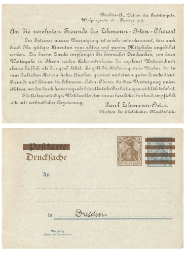 Dresden Ehrlische Musikschule Privatganzsache * um 1907