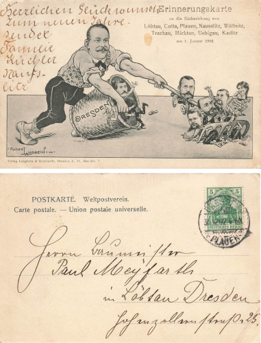 Dresden Districtization of Loebtau Cotta Plauen Nausslitz Woelfnitz Trachau Mickten Uebigau Kaditz o 1902