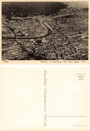 Dresden Fliegeraufnahme vom Westen * 1950 Verlag Hahn-Foto10533