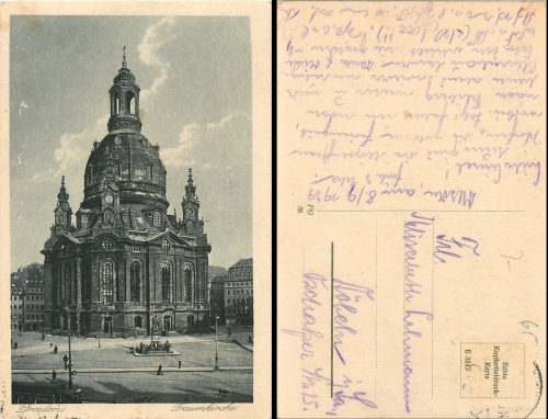 Dresden Frauenkirche gebr. 8.9.1923