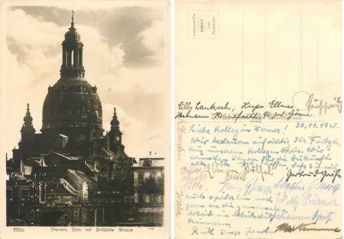 Dresden Frauenkirche gebraucht 1957 Verlag Hahn-Foto10698