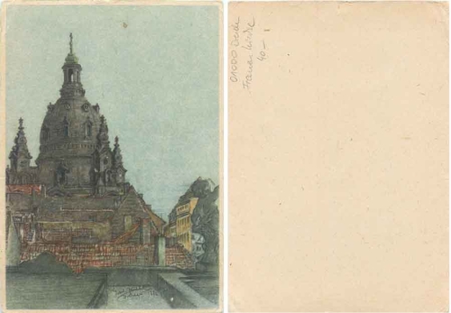 Dresden Frauenkirche artist card *ca.1920