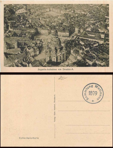 Dresden Frauenkirche Zeppelin photo *ca.1910