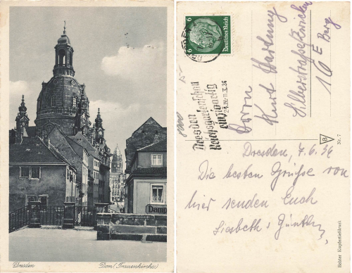 Dresden Frauenkirche mit Münzgasse  o 7.6.1936