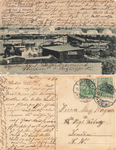 Friedrichstadt Dresden Schlachthof und Holzhandlung H. Thimmig o 1910