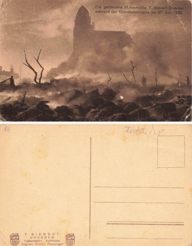Friedrichstadt Dresden Bienertsche Hafenmuehle fire disaster 1926