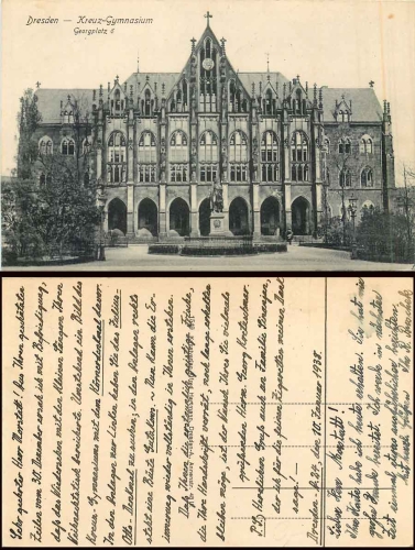 Dresden Kreuz Gymnasium Georgplatz 6 gebr. 1938
