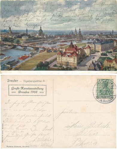 Dresden Great Art Exhibition 1908 Artist Card Ad. Michalsky or June 21, 1909