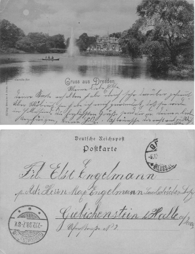 Dresden Carolaschloesschen Great Garden Moonlight Map o 1898