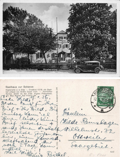Hosterwitz Dresden Gasthaus zur Schanze Max Ramm o 1935