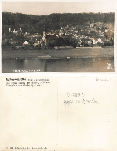Hosterwitz Dresden mit Kirche Maria am Wasser * um 1930