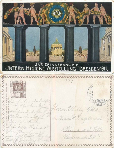Dresden Internationale Hygiene Ausstellung 1911 Karte 64 Künstlerkarte