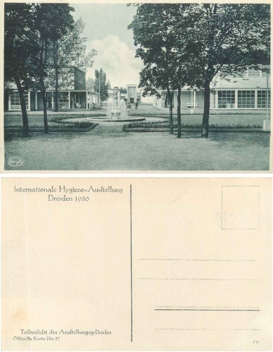Dresden Internationale Hygiene Ausstellung 1930 Offizielle Karte No.17 Ausstellungsgelände