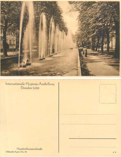 Dresden International Hygiene Exhibition 1930 ​​​​​​​Official map No.33 Hundertbrunnenstrasse