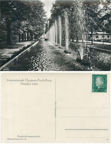 Dresden International Hygiene Exhibition 1930 ​​​​​​​Official map No.34 Hundertbrunnenstrasse