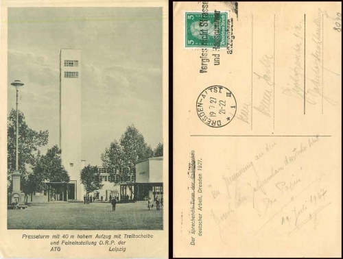 Dresden Annual Show of German Work 1927 Presseturm o July 19, 1927