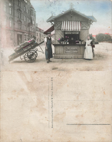 Loebtau Dresden lemonade stand Elsa Fritzsche married Weiss real photo * around 1910