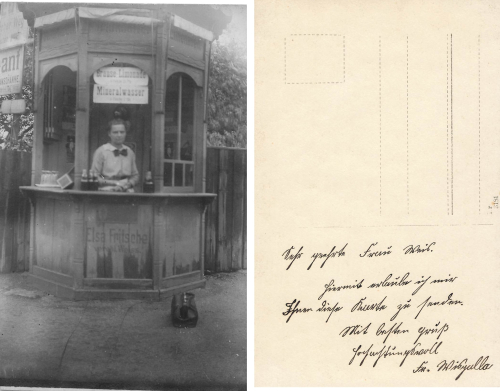 Loebtau Dresden lemonade stand Elsa Fritsche married Weiss real photo around 1910