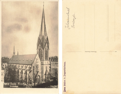 Johannstadt Dresden Herz-Jesu Kirche Borsbergstrasse * um 1930