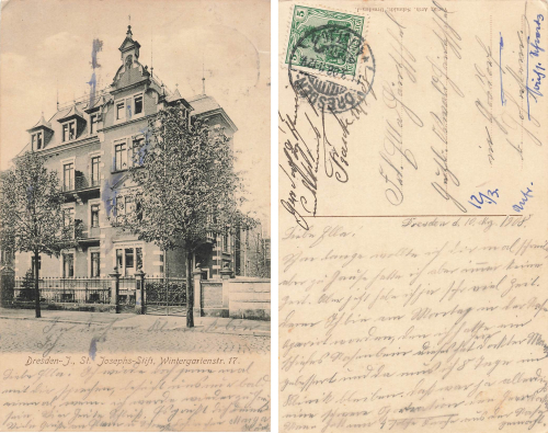 Johannstadt Dresden Wintergartenstrasse 17 St. Joseph Stift o 1908