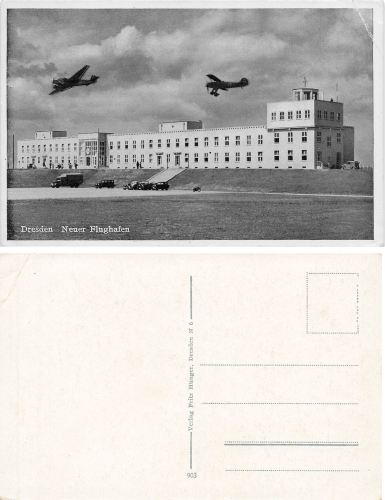 Klotzsche Dresden Airport with airplane * around 1940