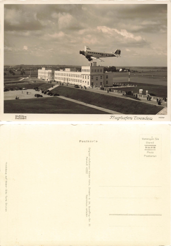 Klotzsche Dresden Airport with airplane * around 1940 Hahn-Foto10777
