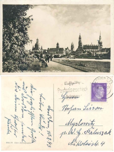 Dresden Konigsufer with Frauenkirche o February 10, 1943