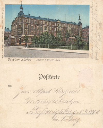 Loebtau Dresden Nostitz Wallwitz Platz Golden Windows used around 1900