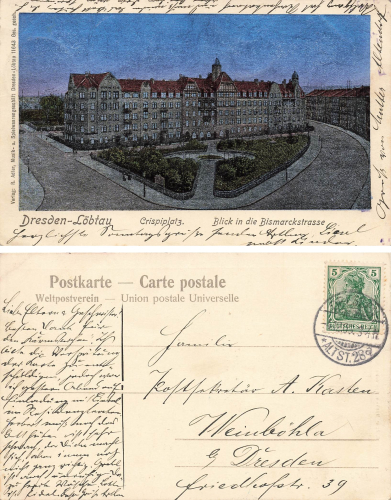 Loebtau Dresden Crispiplatz Bismarckstrasse Lunakarte11643 o 1906