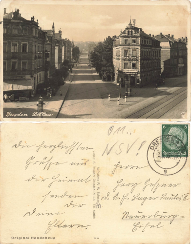 Loebtau Dresden Saalhausener Strasse  Restaurant Scharfe Ecke o 1939