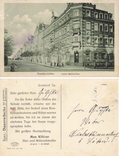 Loebtau Dresden Nostitz Wallwitz Platz Shop E. Munsar Clara-Viebig-Straße 12 o around 1910
