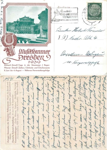 Dresden Music Summer 1939 Semperoper o 28.7.1939