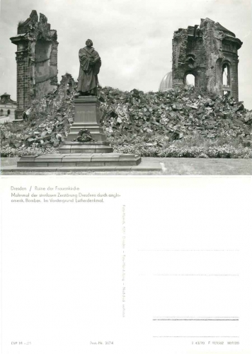 Dresden Neumarkt Ruins of the Frauenkirche Luther Monument *1970 Hanich2174