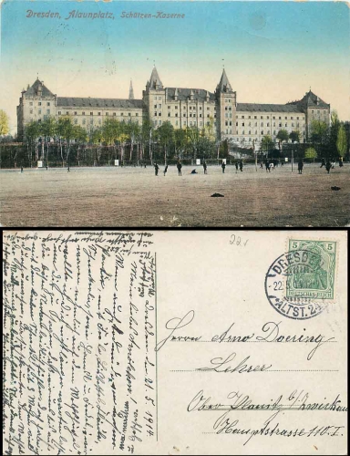 Dresden Neustadt Alaunplatz Schuetzen-Barracks o 22.5.1914