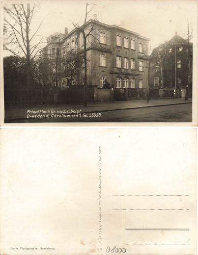 Dresden Neustadt Carolinenstasse 1 Private Clinic Dr. H. Voigt * around 1920