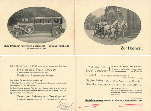 Dresden Neustadt Bautzner Straße 37 Dresdner Fuhr-Gesellschaft * around 1920 Car and horse-drawn carriage