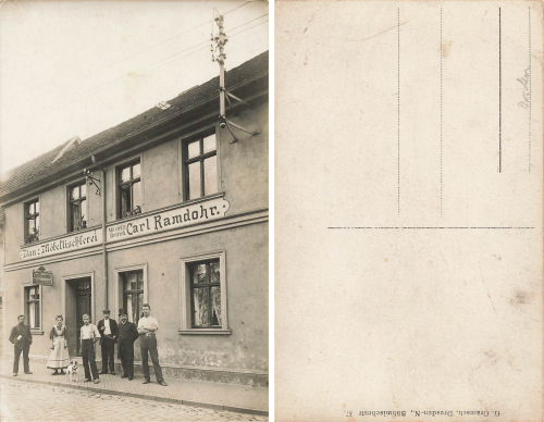 Dresden construction and furniture joinery Carl Ramdohr real photo around 1910