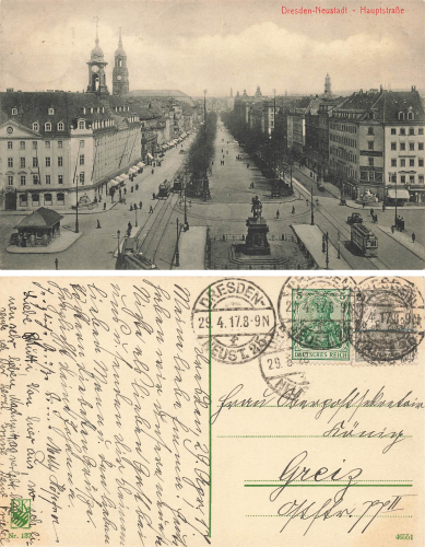 Dresden Neustädter Markt und Hauptstrasse o 1917