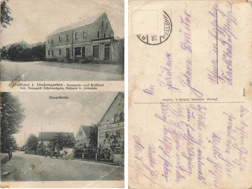 Raehnitz Dresden Restaurant Lindengarten Traugott Schmiedgen o um 1910