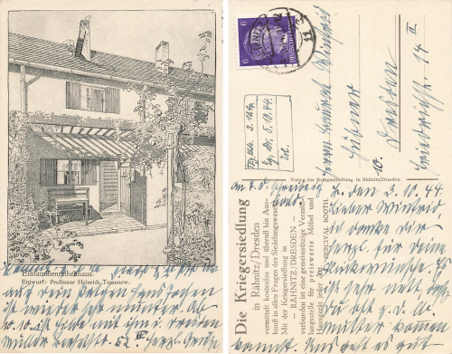 Raehnitz Dresden The War Settlement Single-Family Terraced House Prof Heinrich Tessenow o 1944