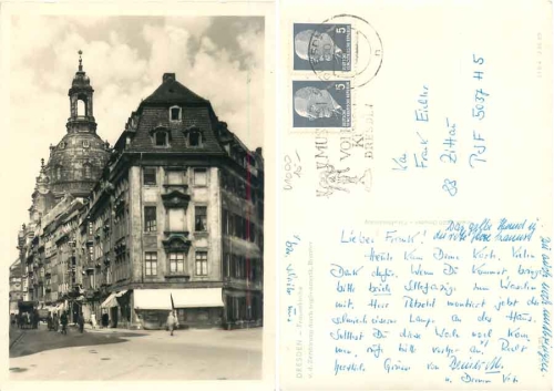 Dresden Rampische Strasse und Frauenkirche o ca. 1969