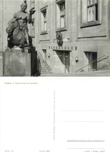 Dresden City Hall donkey at Ratskeller *1970 Hanich1970