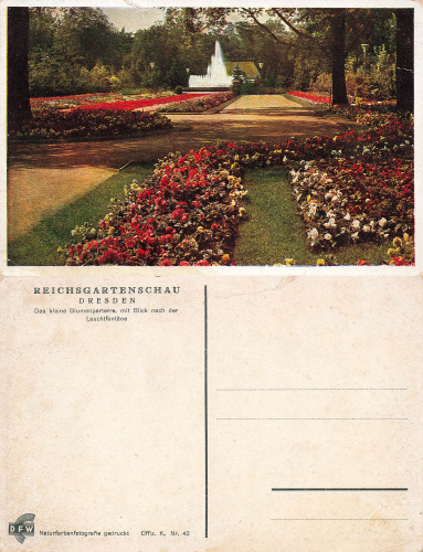 Dresden Reichsgartenschau 1936 Official Map No.42 The small flower parterre