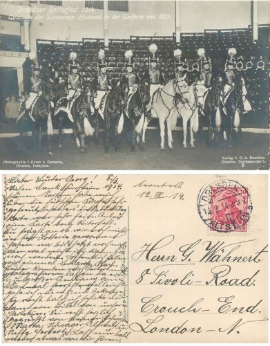 Dresden Reiterfest 1914 Quadrille der Schwarzen Husaren