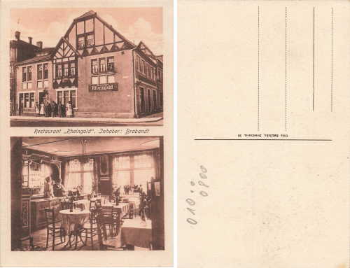 Dresden Restaurant Rheingold Inhaber Brabandt * um 1920