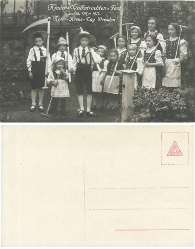 Dresden Roter Kreuz Tag 16. Mai 1914 Kinder Volkstrachten Fest Bild 2