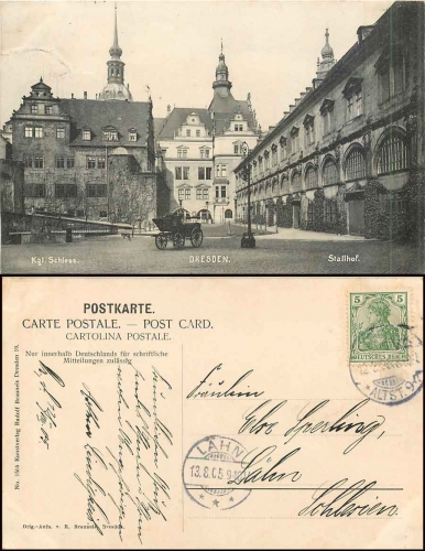 Dresden Schloss Stallhof o 13.8.1905