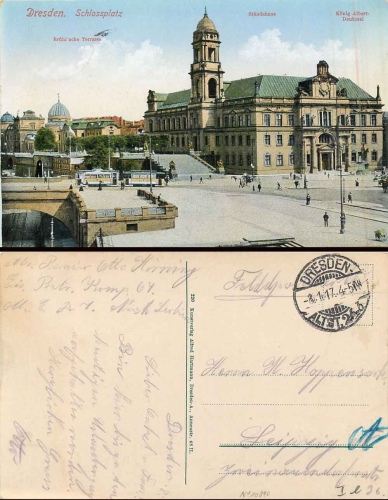 Dresden Schlossplatz Bruhlsche Terrasse   Estates House o January 8, 1917
